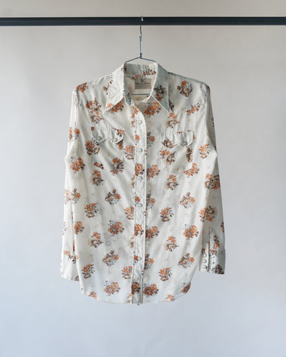 70's Dee Cee Floral Western Shirt - Small