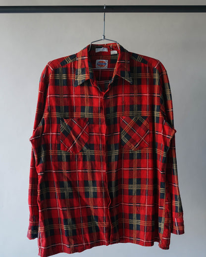 80's Dickies Plaid Flannel Shirt - Large