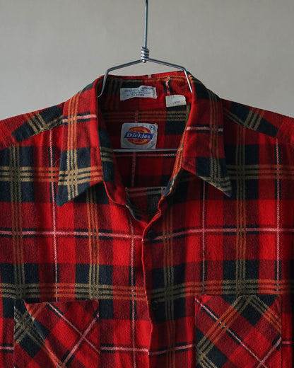 80's Dickies Plaid Flannel Shirt - Large