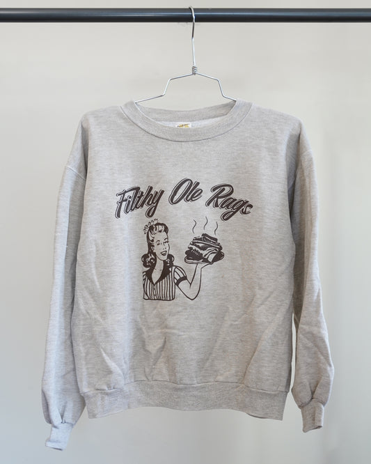 Filthy Ole Rags 70's Brown Sweatshirt - Brown Front Print (Medium)