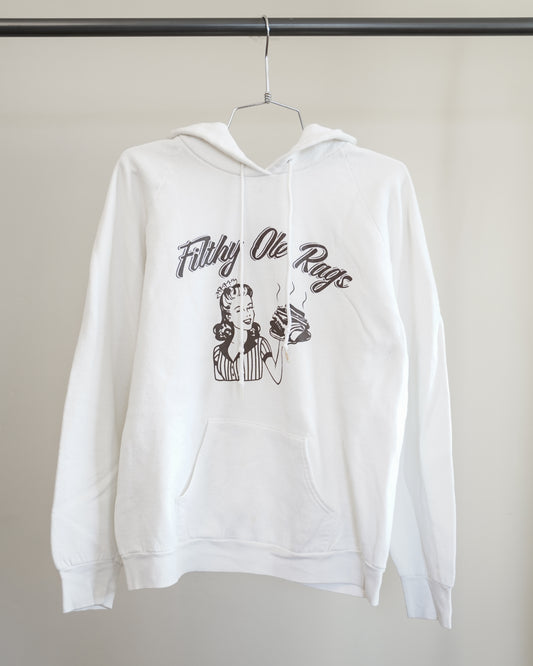 Filthy Ole Rags 90's Hoodie - Brown Front Print (Large)