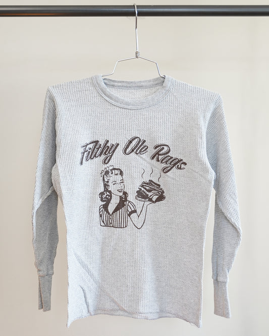 Filthy Ole Rags 90's Thermal - Brown Front Print (Small)