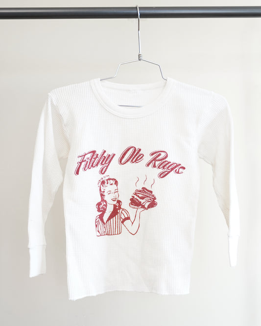 Filthy Ole Rags 90's Thermal - Red Front Print (Small)