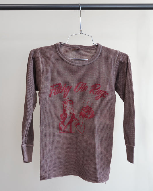 Filthy Ole Rags 90's Overdyed Thermal - Red Front Print (Small)