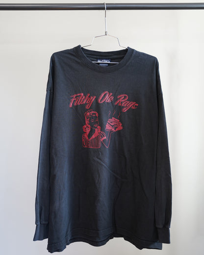 Filthy Ole Rags 00's Longsleeve Tee - Red Front Print (XL)