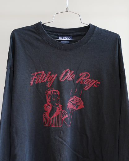 Filthy Ole Rags 00's Longsleeve Tee - Red Front Print (XL)