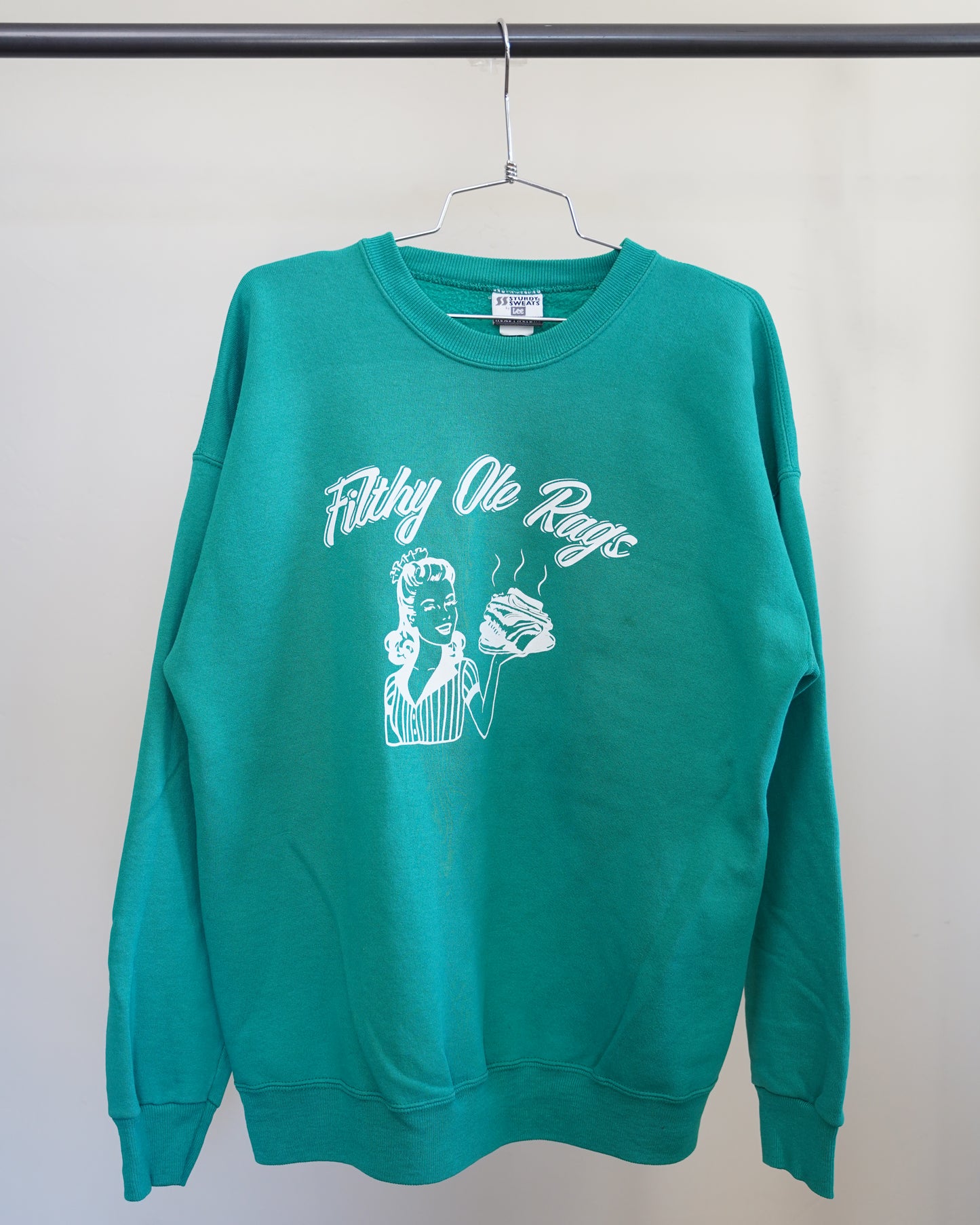 Filthy Ole Rags 90's Sweatshirt - White Front Print